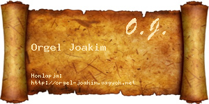 Orgel Joakim névjegykártya